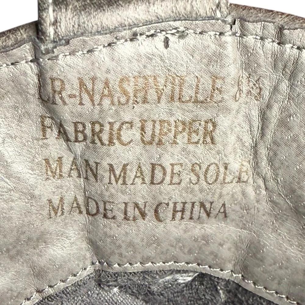 London Rebel Grey Black Nashville Western Boots Distressed Women's Size 8‎
